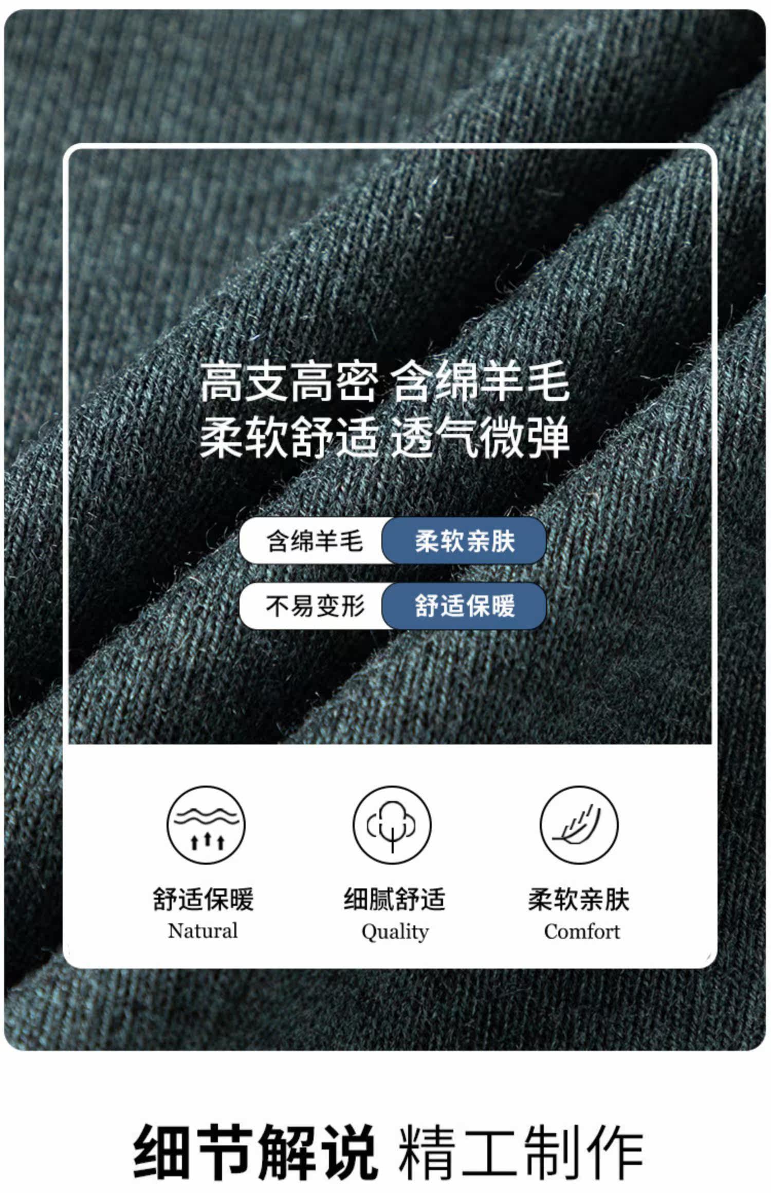 Шерстяной демисезонный лонгслив, футболка polo, мужской трикотажный свитер, для среднего возраста Romon / Romon 