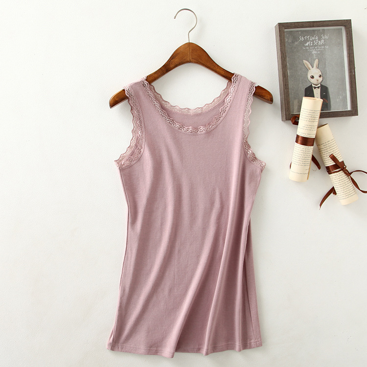 2 cái của phụ nữ ren vest đôi U100% cotton chủ đề vest phụ nữ cộng với phân bón tăng ladies vest