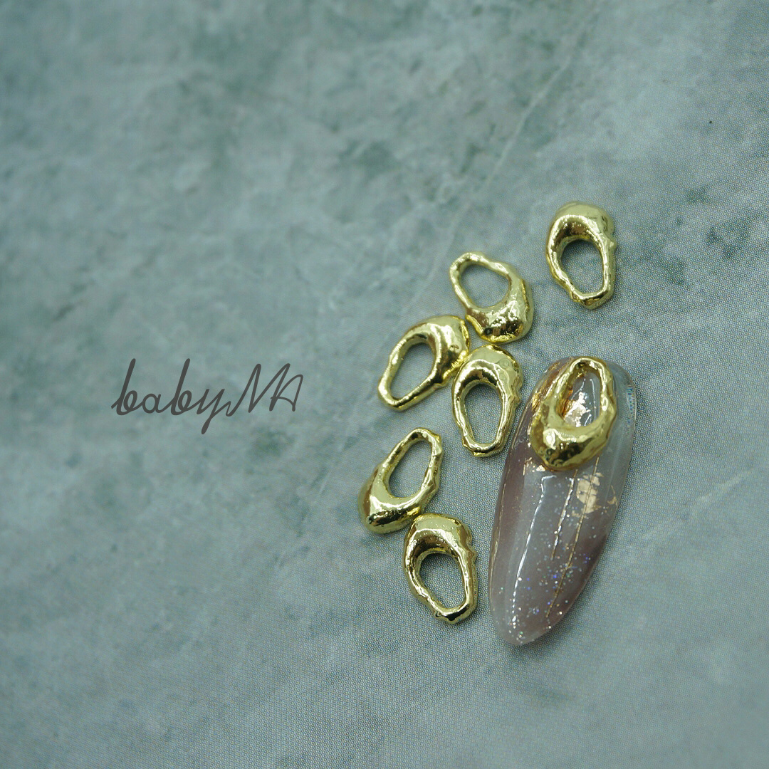 Babyma August new nail nail drop hollow metal accessories 2 colors
