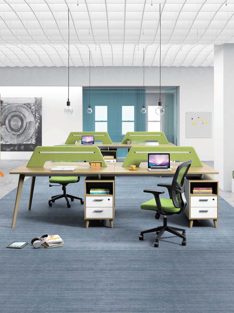 Staff desk and chair combination staff desk table double four-person office work desk Nordic Guangdong