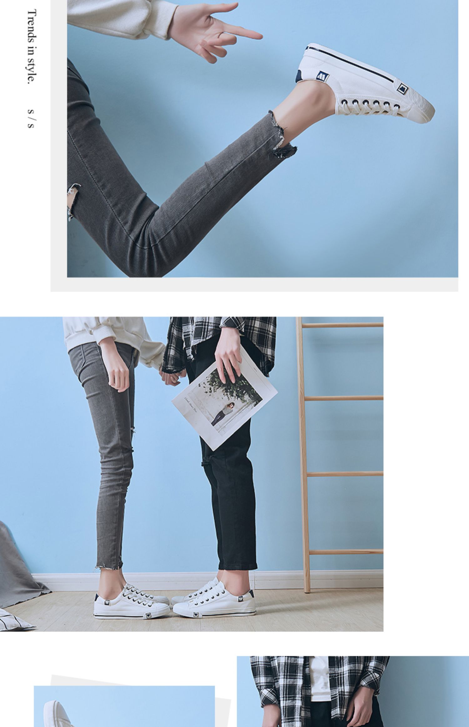 Kéo lại giày nữ Giày trắng Giày nữ đôi giày nam 2019 mùa xuân hoang dã giản dị Giày thể thao - Plimsolls sneaker nam