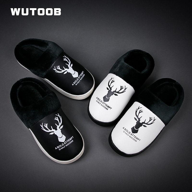 House tow state 2021 new cotton slippers men's winter indoor home thick bottom non-slip home warm couple cotton tow