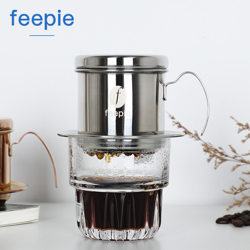 feepie Vietnam drip coffee pot stainless steel hand punch filter type American filtration brew drip leak cup home