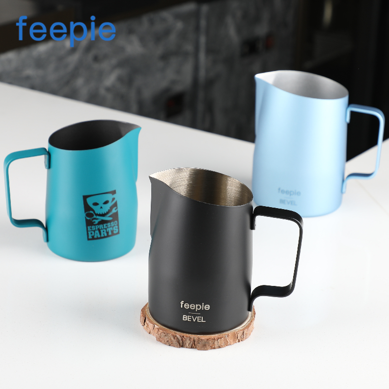 feepsie bevel slant coffee pulled flower cup stainless steel pointed mouth pull flower vat flower type milk bubble cylinder cup 450ml