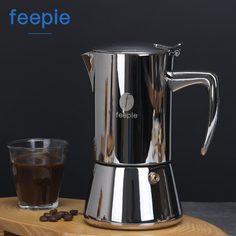 feepie stainless steel mocarmaker Italy Coffee pot Serie concentrated Home boiled coffee machine delivered 100 filter paper