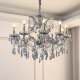 French Crystal Chandelier Living Room Lamp Blue Romantic Candle Retro Bedroom Dining Room Lamp Designer Art High-End
