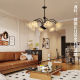 French-Style Lily of the Valley Pendant Light, Vintage Black Living Room Lamp, Mid-Century Minimalist Bedroom Lamp, High-End Room and Dining Room Light