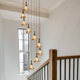 French-Style Staircase Light, Meilade Rotating Duplex Chandelier, American Retro Villa Open-Air High-End Living Room Chandelier