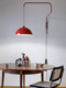 Red Swing Arm Chandelier in Wabi-Sabi Style for Living Room Wall, Bedroom Bedside, Dining Room, No-Wiring Foldable and Retractable Wall Lamp
