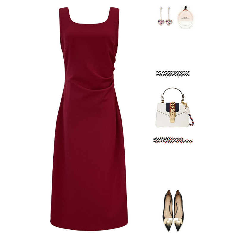 Red Dress for Women, Summer 2025 New Style, Sleeveless Strap Dress, Engagement Dress, Can Be Worn Daily, Elegant Little Red Dress