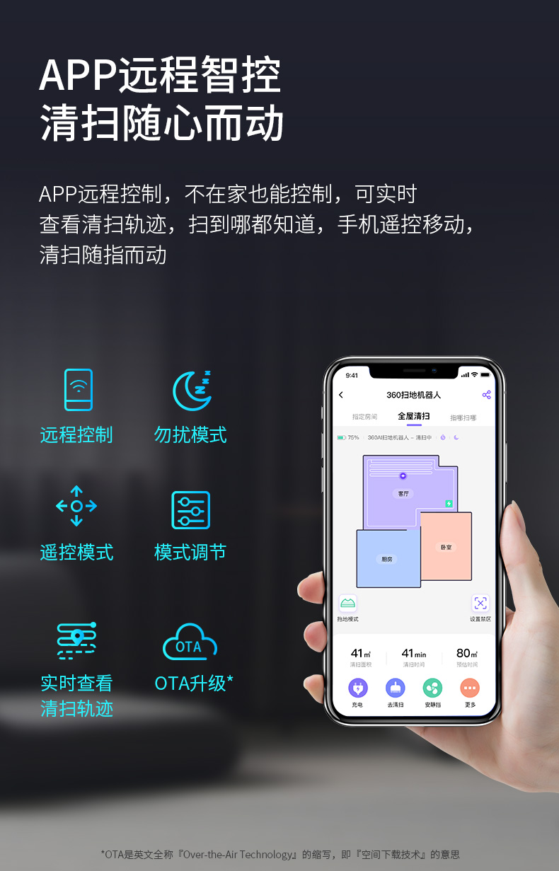 360旗舰机皇 X95 全自动扫拖一体 扫地机器人 图28