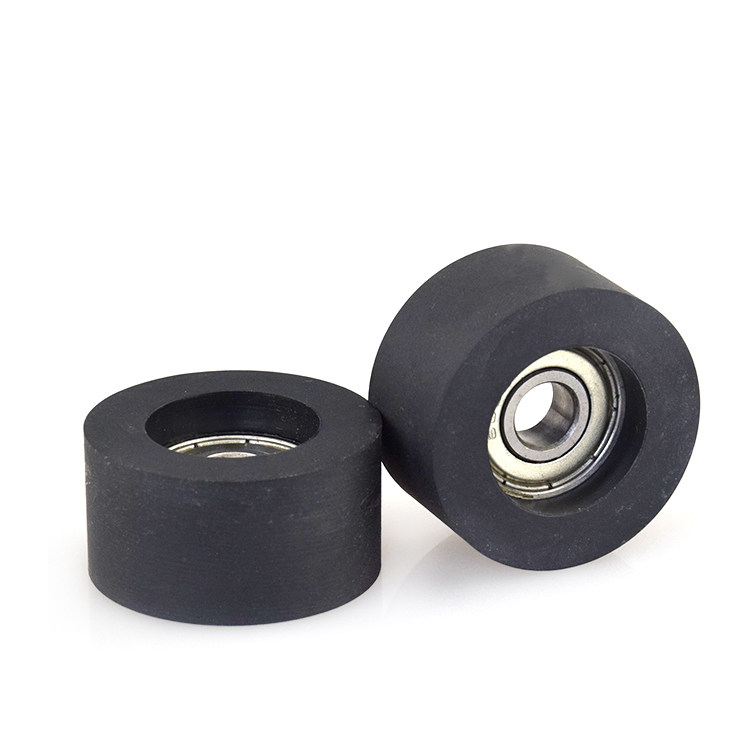 608zz coated adhesive polyurethane guide wheels coated flat rollers mute PU sports instruments accessories pulleys 8 * 35 * 18
