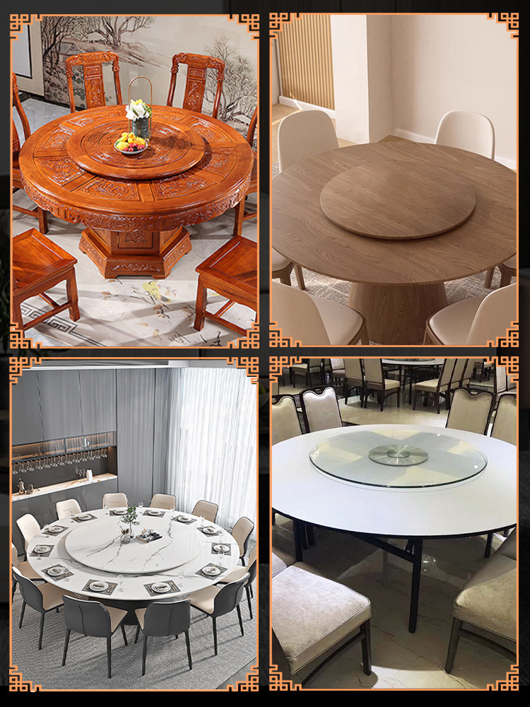 Redwood Dining Table Turntable Base for Home Use, Solid Wood Round Table Bearing, Circular Table Rotating Core, Glass Dining Table Rotating Track