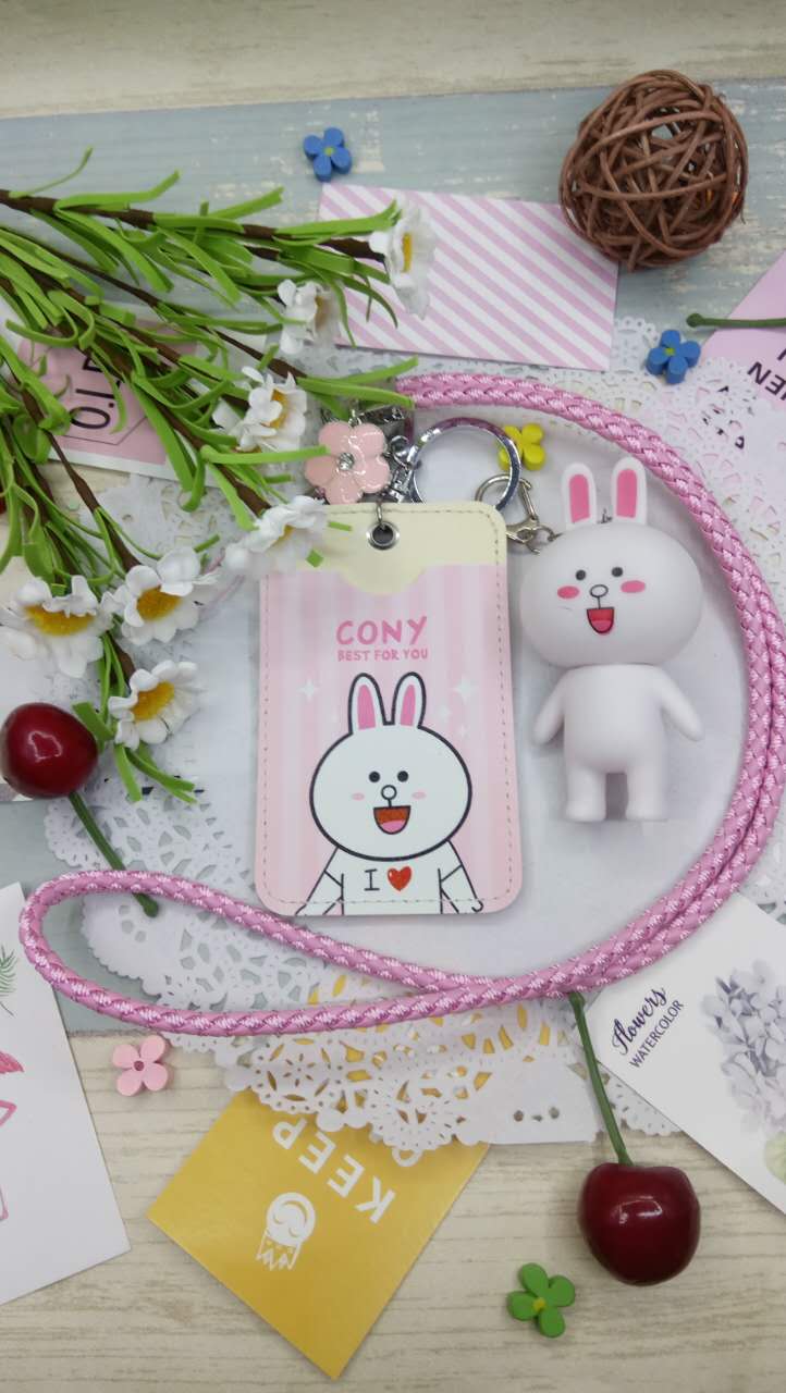 Brown Xiong Ke Niu Rabbit Cặp đôi Thẻ xe buýt thành phố Thẻ sinh viên Thẻ gạo Thẻ ID Thẻ Metro shop ban day deo the