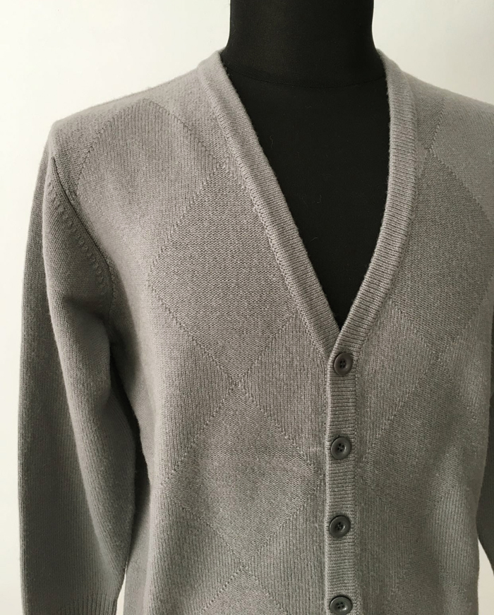 7 sợi đôi dệt dày hơn người đàn ông trung niên cashmere len len mở áo len mở áo ấm mùa đông áo da lộn nam