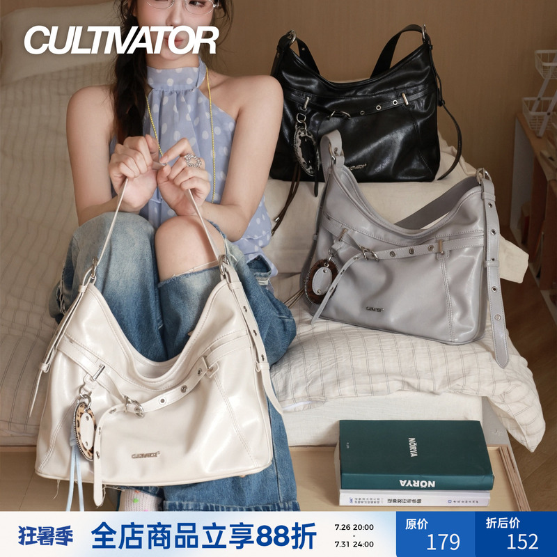 Cultivator Original Retro Simple Large-Capacity Versatile Casual Hobo Bag 2026 Summer New Model
