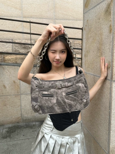 Оригинальная небольшая дизайнерская джинсовая сумка на одно плечо, сумка подмышку