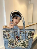 Культиватор, оригинальная нишевая ретро-модная джинсовая сумка-тоут с бабочкой и цветами, пригородная портативная сумка через плечо