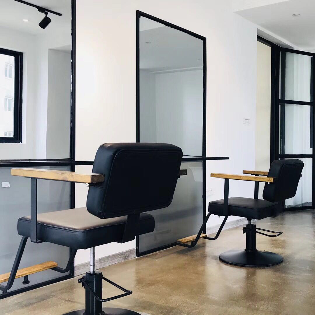 Hair salon special hair salon chair Japanese hair straightening chair Hair cutting stool lifting can be put down Simple retro wrought iron net red