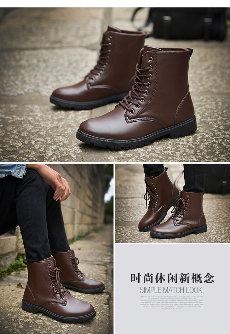 Martin khởi động của nam giới khởi động mùa hè cao-top boots tăng dày của nam giới khởi động trong sa mạc khởi động dụng cụ của nam giới khởi động thủy triều