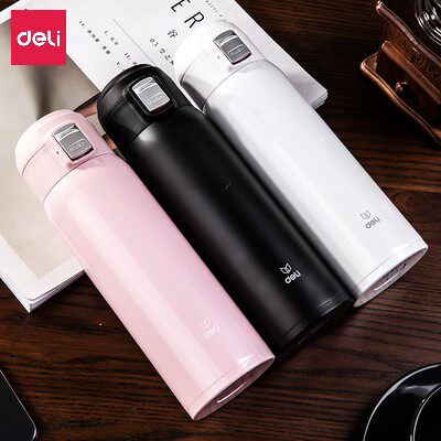 Able 17656 press-button screwed lid insulated cup student 304 stainless steel water glass 480ml office home