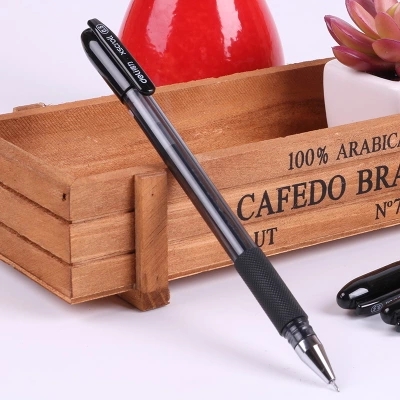 Full 25 able S55 transparent pen lever black pearl Chinese character pen 0 5mm soft glue handshake signature pen