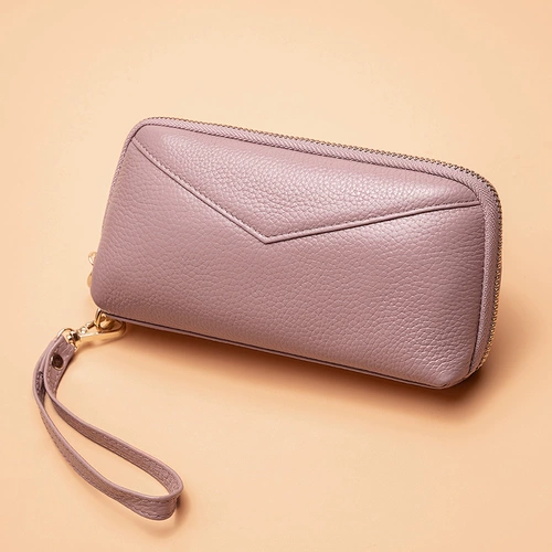 Бумажник, длинная сумка через плечо, модная маленькая сумка клатч, кожаный мобильный телефон с молнией, из натуральной кожи, городской стиль