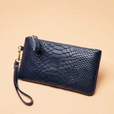 Бумажник, длинная сумка через плечо, ультратонкая маленькая сумка клатч, кожаный мобильный телефон с молнией, из натуральной кожи, коллекция 2021, городской стиль, крокодиловый принт