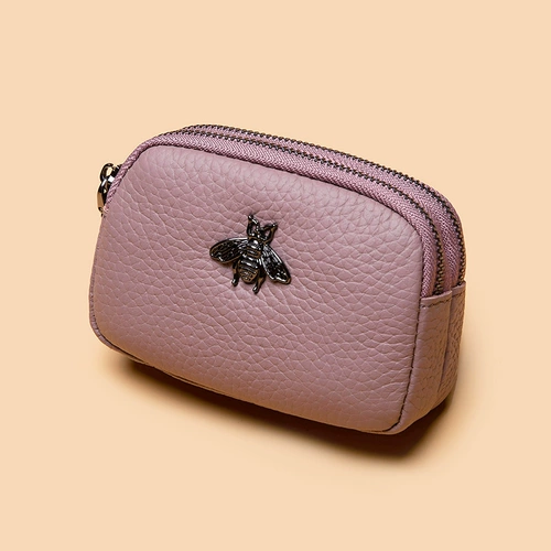 Кошелек для матери с молнией, маленькая сумка через плечо, ключница, бумажник, монеты, сумка с петлей на руку, европейский стиль, из натуральной кожи