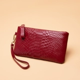 Бумажник, длинная сумка через плечо, ультратонкая маленькая сумка клатч, кожаный мобильный телефон с молнией, из натуральной кожи, коллекция 2021, городской стиль, крокодиловый принт