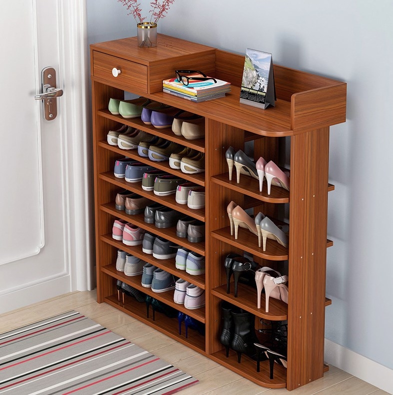 Home Imitation Real Wood Grain Mass Assembly Simple Doorway Small Shoe Rack Multilayer Multifunctional Province Space Boots Cabinet Shoes Cabinet