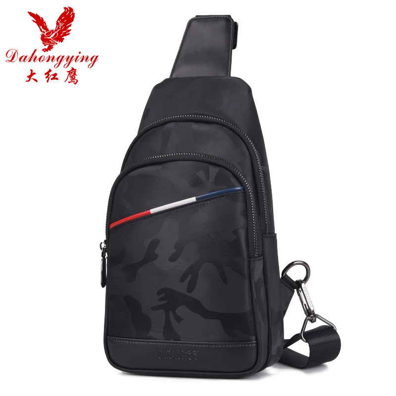 Big red eagle chest bag men's messenger bag canvas men's bag shoulder bag 2022 new casual fashion trendy brand chest small bag