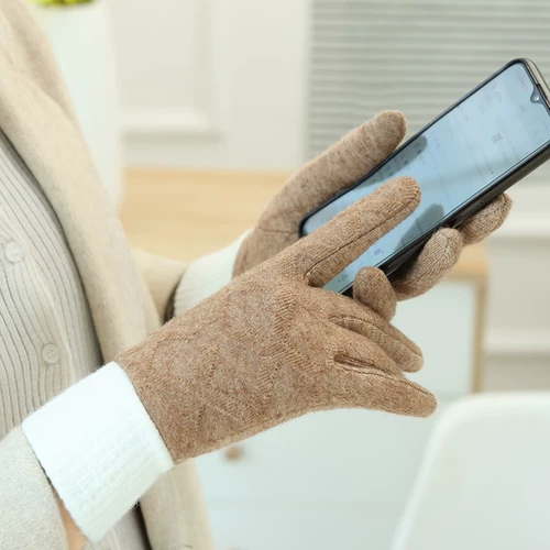 Зимние перчатки, милый удерживающий тепло флисовый ветрозащитный зимний кашемировый комплект