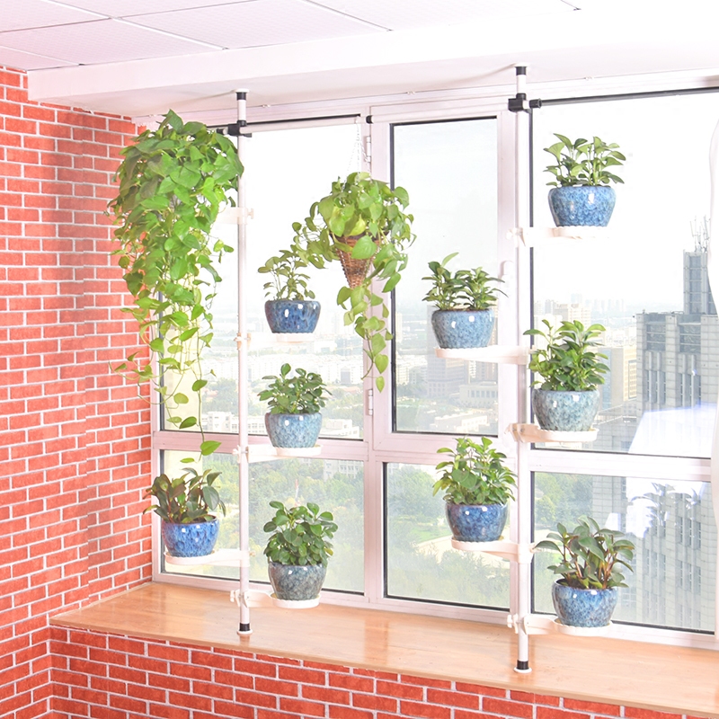 Indomitably Bay Window Flower Shelf Indoor Multi Layer Balcony Decoration Living Room Plant Stand Household Window Sill Flower Pot Stand
