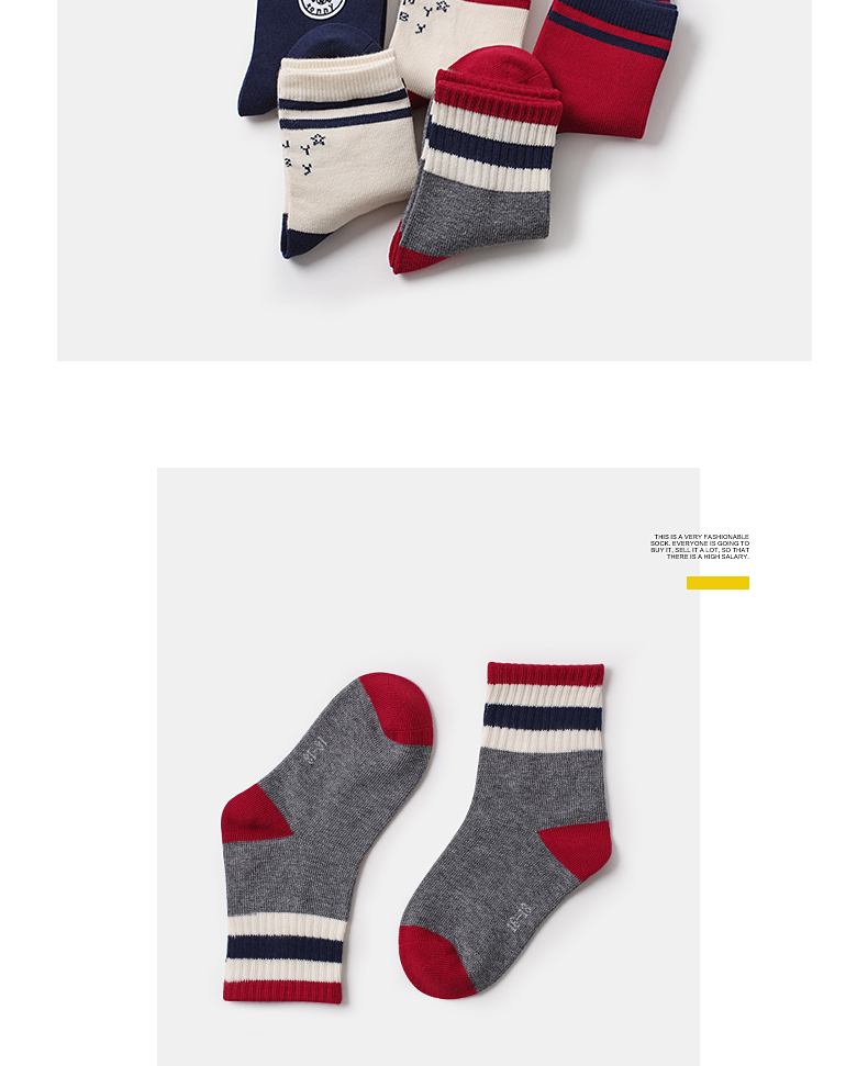 Vớ trẻ em cotton 3-5-7-9-12 tuổi Vớ trẻ em mùa xuân và mùa thu mùa đông Cậu bé lớn vớ thể thao gió đại học thời trang bé trai