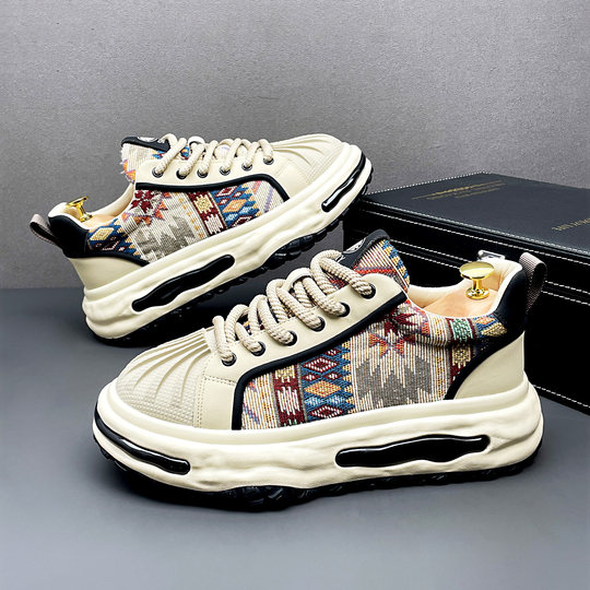 European men's shoes winter super hot bread shell toe dad shoes youth casual sports heightening small white shoes