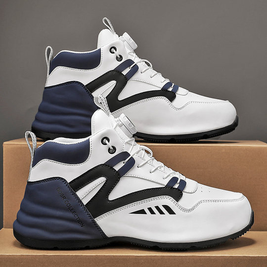 Putian Men's Shoes Autumn and Winter Full Covered Sole Sports Running Shoes Youth Rotating Buttons Increased Anti-Slip Dad Trendy Shoes