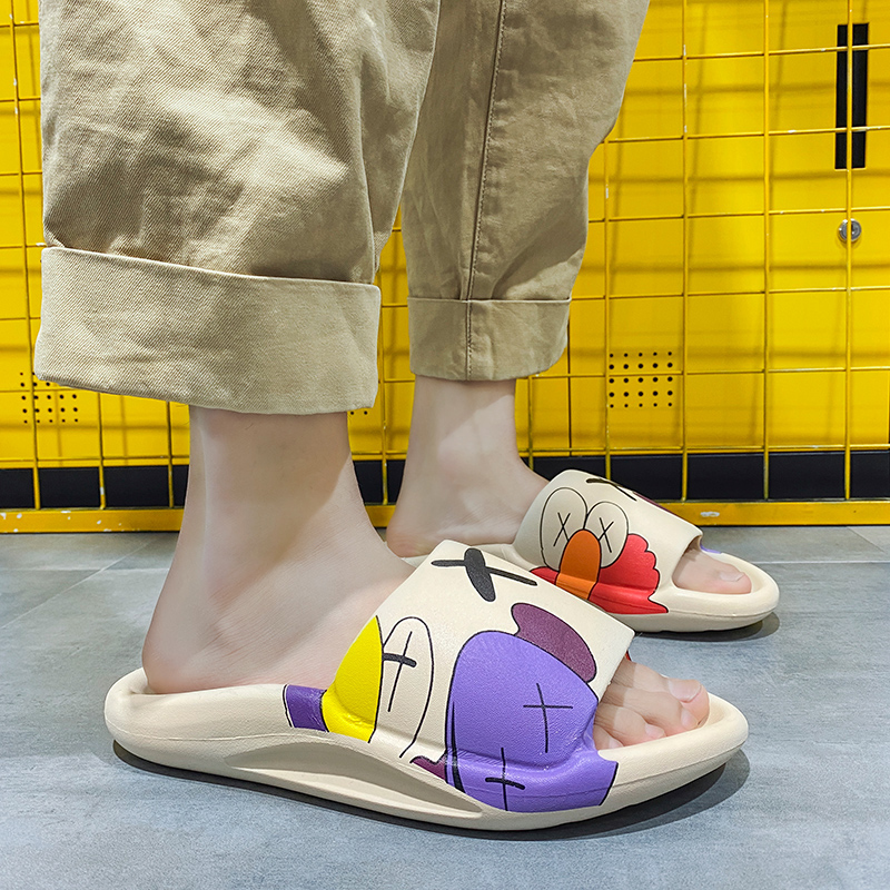 Slippers Men's Tides Summer Outside Wearing Shit Couples Sandals Sandals Anti-Slip Coconut Cool Tug Men Sports Net Red Word Drag