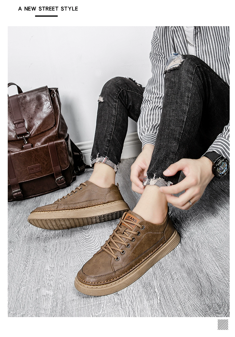 giày cho dân phượt Nam Thể Thao Mùa Thu Và Giày Sneaker Da Chống Thấm Nước Chống Trơn Trượt Đen Bếp Chống Dầu Đầu Bếp Làm Việc Giày Da giày phượt cao cổ giày phượt