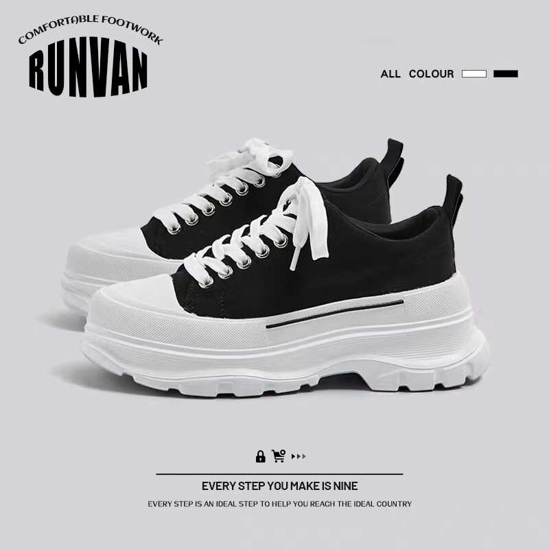 Summer Men's Shoes Mcqueen Canvas Sneakers Casual Trendy Shoes Versatile Low-Top Summer Thick-Soled Platform Dad Shoes Height-Increasing Summer Men's Shoes Mcqueen Canvas Sneakers Casual Trendy Shoes Versatile Low-Top Summer Thick-Soled Platform Dad Shoes Height-Increasing
