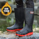 Men's Rain Boots, Autumn 2026 New Model, Men's Rain Boots with Fleece Lining, Warm, Non-Slip, Soft Sole, Wear-Resistant, Long Fishing Boots