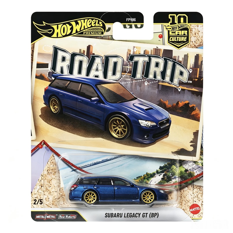 Hot Wheels Car Culture Road Trip Subaru Legacy Gt (Bp) Blue Alloy Car