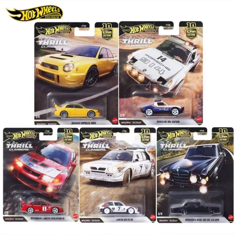 Hot Wheels Car Culture Fpy86 Mountain Climbing Set Mercedes-Benz Mitsubishi Porsche Subaru Alloy Cars