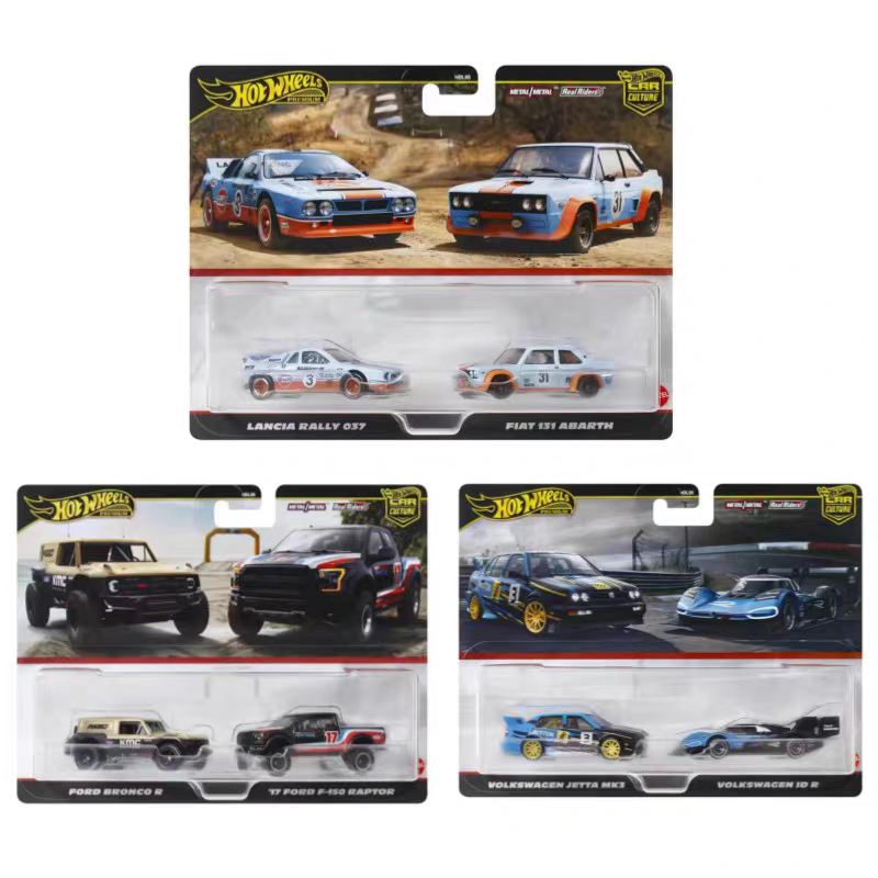 Hot Wheels Dual Car Set Hbl96 Gulf Oil Lancia Volkswagen Idr Ford Raptor Dual Car Set Toy Cars