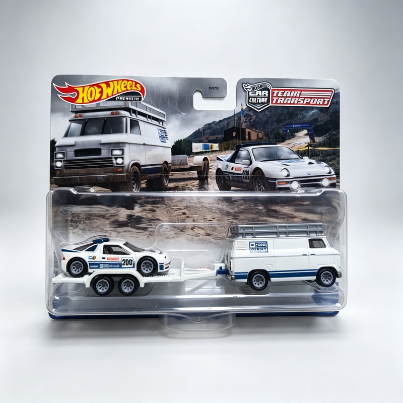 Hot Wheels Car Culture Transport Fleet Ford Rs200 Transporter Set Alloy Collectible Car Model Flf56