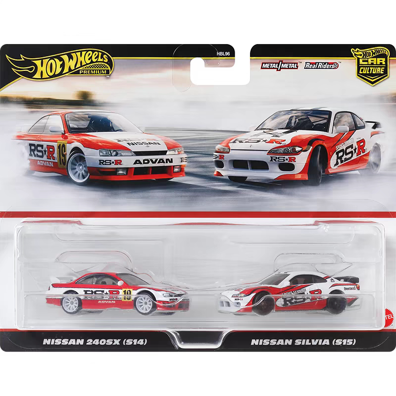 Hot Wheels Dual Car Set Alloy Car Nissan S14 240Sx Nissan S15 Alloy Toy Car
