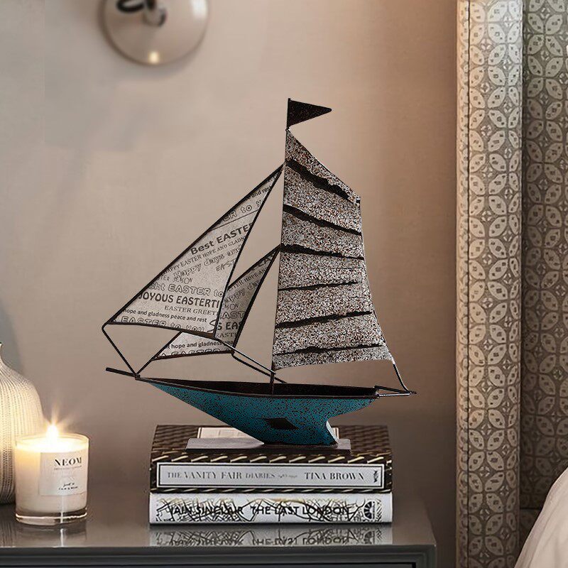 Creative Sailboat Model One Sails Smooth Home Living Room Adornment Swing Piece Wine Cabinet Xuanguan Bookshelf Desktop Little Furnishing