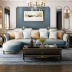 da sang trọng sofa góc kết hợp gỗ nhẹ Mỹ tân cổ điển phong cách châu Âu lớp đầu tiên của nội thất da phòng khách sẵn sàng - Ghế sô pha