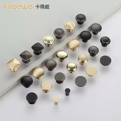 Pure copper single hole cabinet door handle cabinet round Drawer Wardrobe handle American retro whole cabinet all copper brass antique