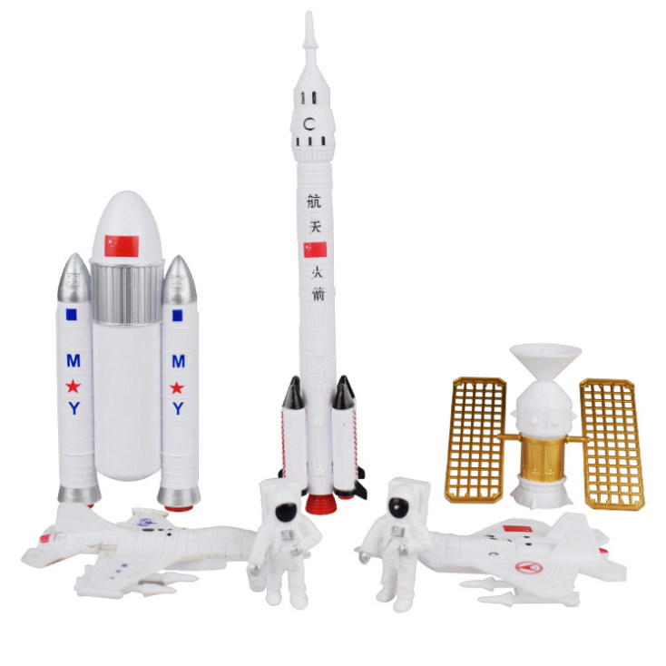 Space shuttle 7-piece set Astronaut Planet Rocket cake decoration aviation model adventure rocket decoration